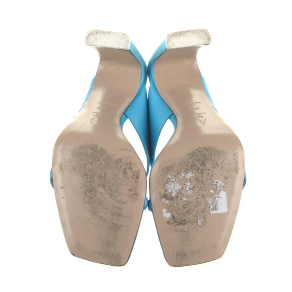 The Attico Satin Cutout Accent Slides Blue 38.5 - Picture 4 of 11